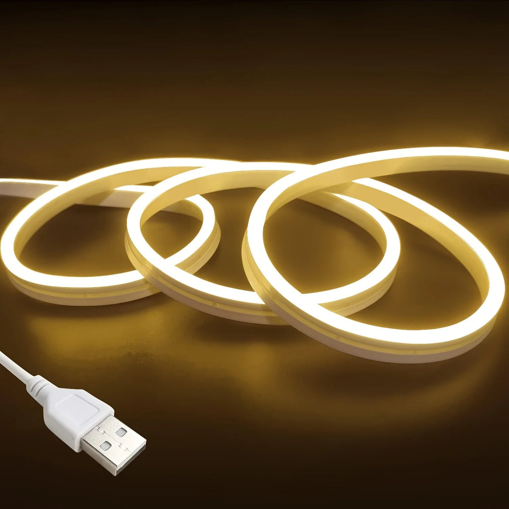 Smart Neon LED Light Strip — Dimmable Touch Sensor Flexible Waterproof Rope Light for Room Decor