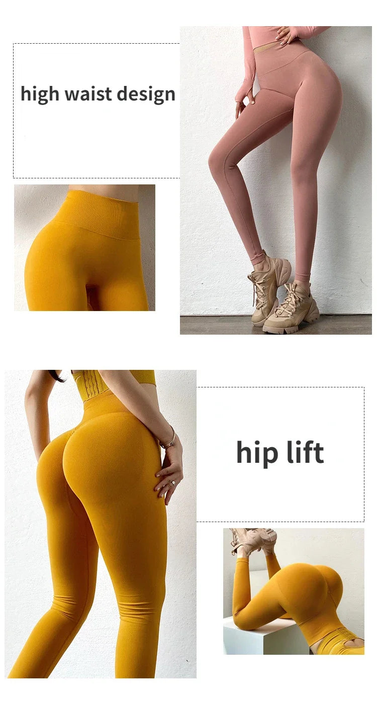 High Waist Seamless Leggings — Push Up Butt Lift Yoga & Gym Workout Pants for Women