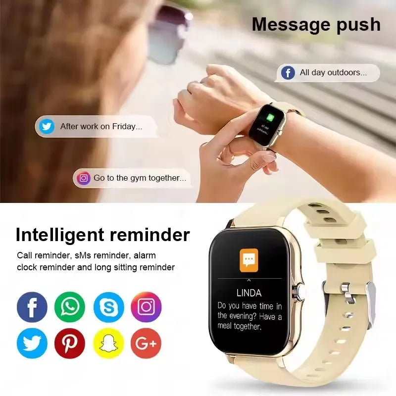 Smart Watch — Full Touch Screen with Call, Music Control & Notifications for iPhone & Android