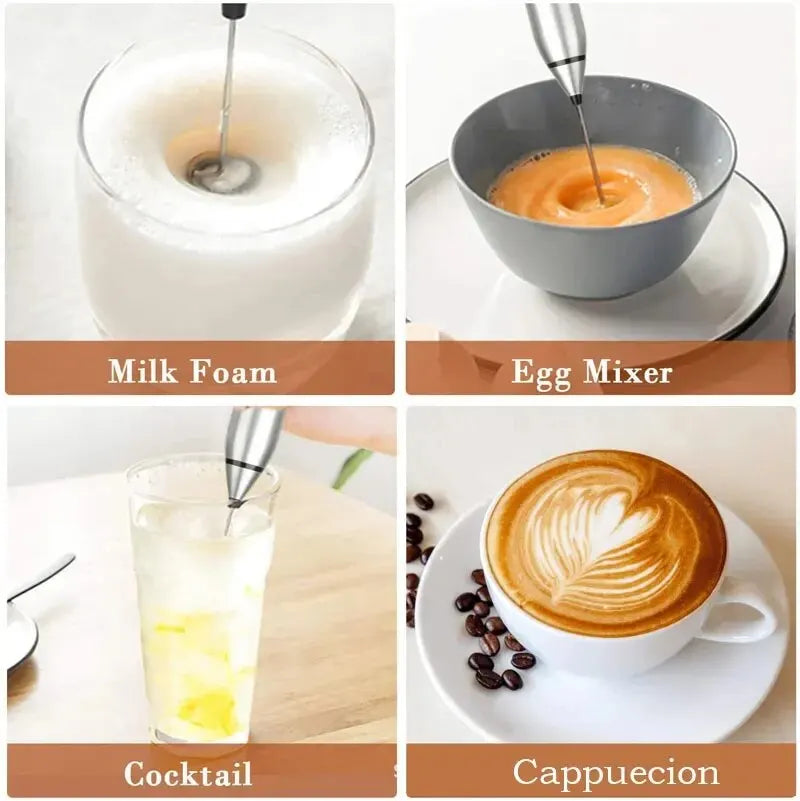Portable Electric Milk Frother — USB Mini Whisk for Coffee, Cappuccino & Egg Beater