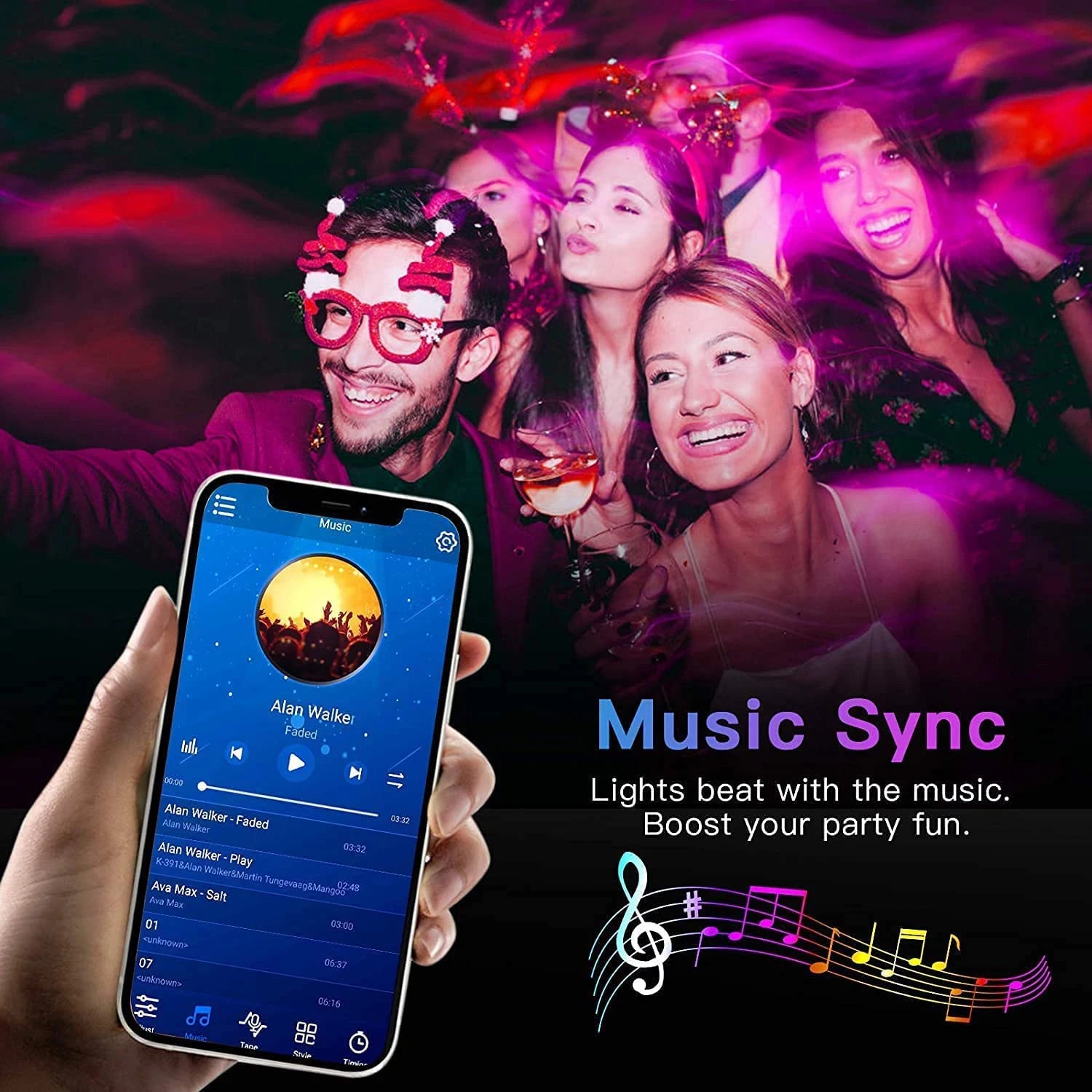 Smart LED Light Strips — RGB Music Sync Color Changing for Room & TV