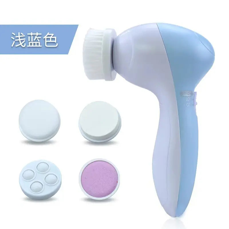 Electric Face Cleansing Brush 5-in-1 — Facial Cleanser Massager & Blackhead Remover for Skin Care