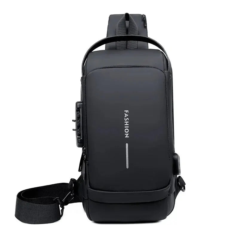 Men's PU Leather Crossbody Bag — Anti-Theft Shoulder & Chest Bag Multifunctional for Travel