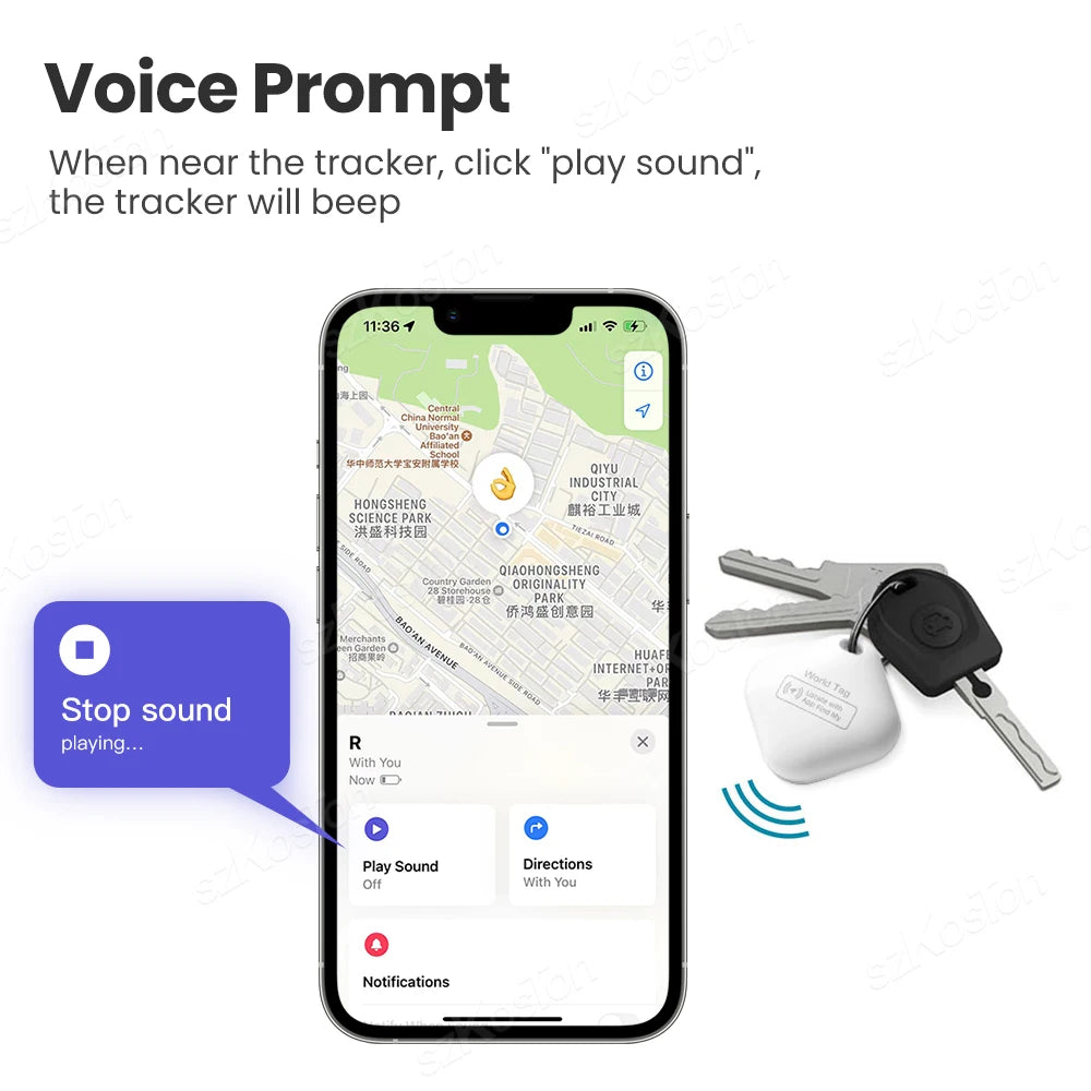 Mini GPS Smart Tracker Tag — iOS Find My Compatible Anti-Lost Finder for Keys, Wallet, Pet & Luggage