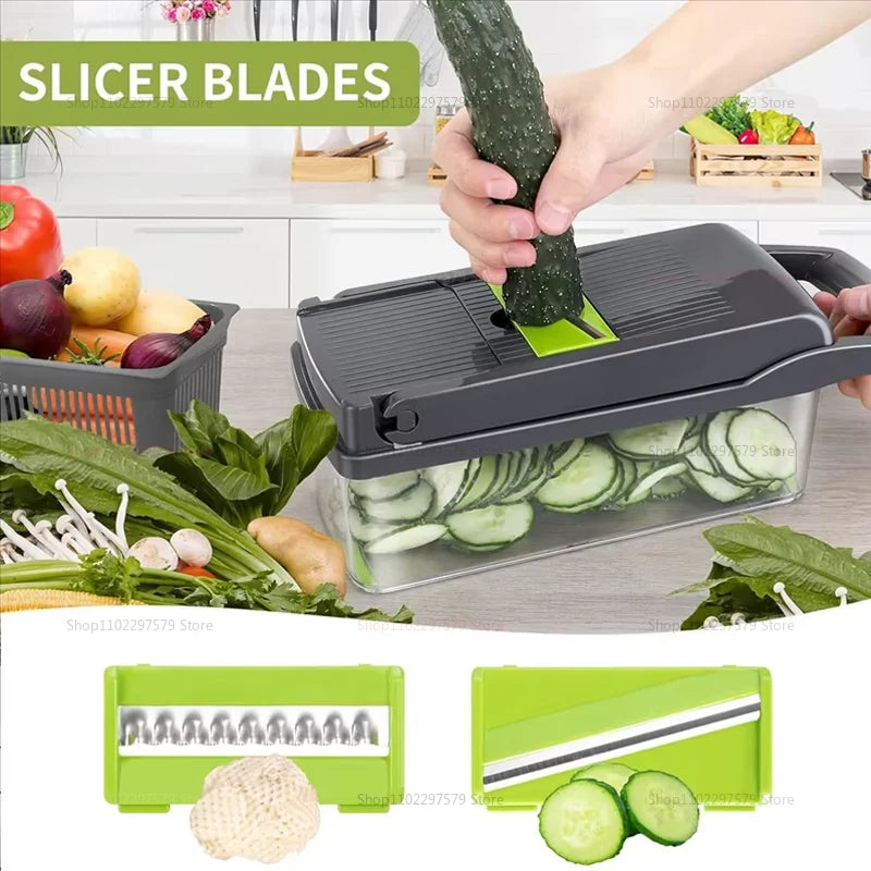 Multifunctional Vegetable Chopper — Portable Slicer, Shredder & Grater for Kitchen