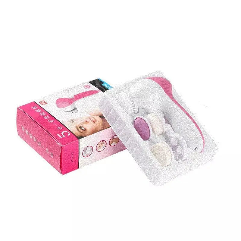 Electric Face Cleansing Brush 5-in-1 — Facial Cleanser Massager & Blackhead Remover for Skin Care