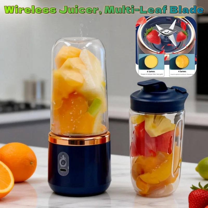 Double Cup Portable Blender — USB Juicer for Smoothies, Milkshakes & Juices