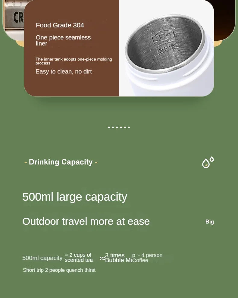Portable Electric Travel Kettle – Fast Boiling 304 Stainless Steel Water & Baby Milk Warmer
