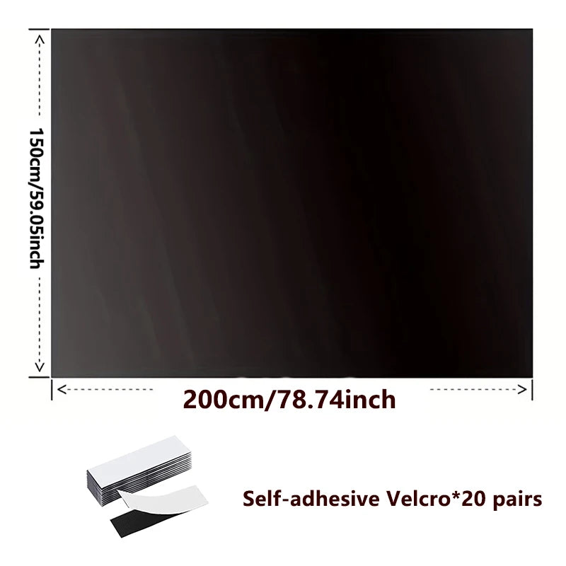 95-98% Blackout Window Film — Portable Self-Adhesive Removable Window Shade for Travel & Home
