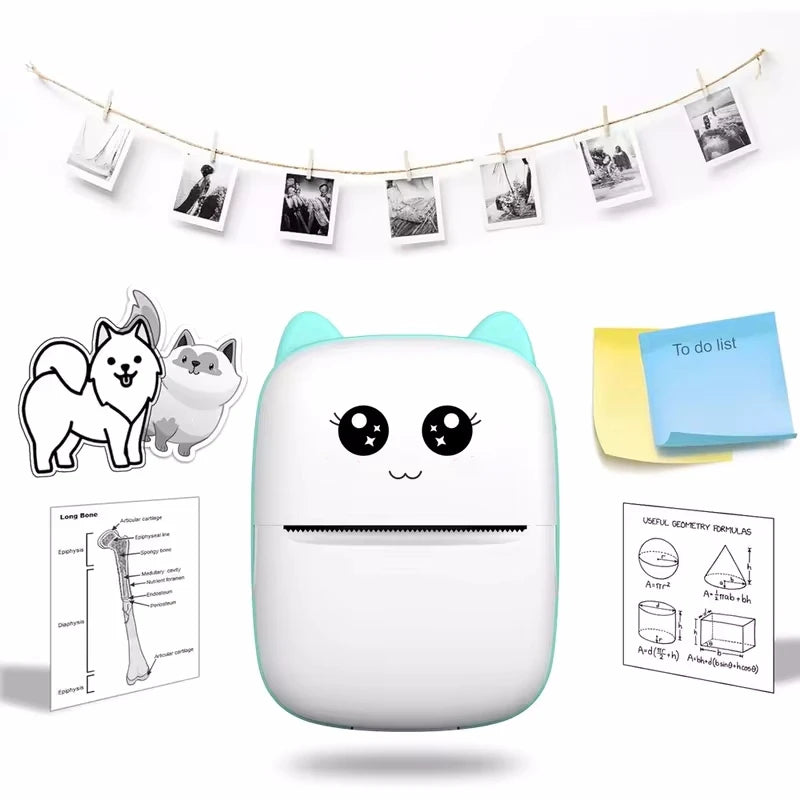 Mini CAT Portable Thermal Printer — Wireless Bluetooth Photo & Label Printer for Android & iOS