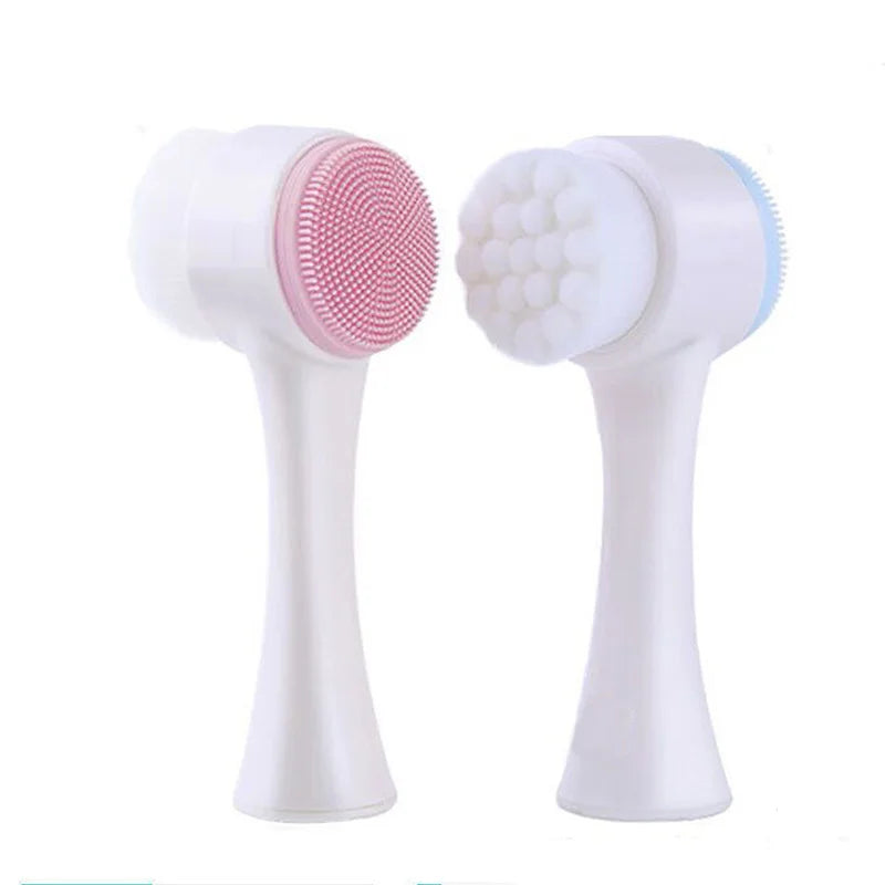 3D Double Sided Silicone Face Brush — Manual Cleansing & Exfoliator Massage Brush