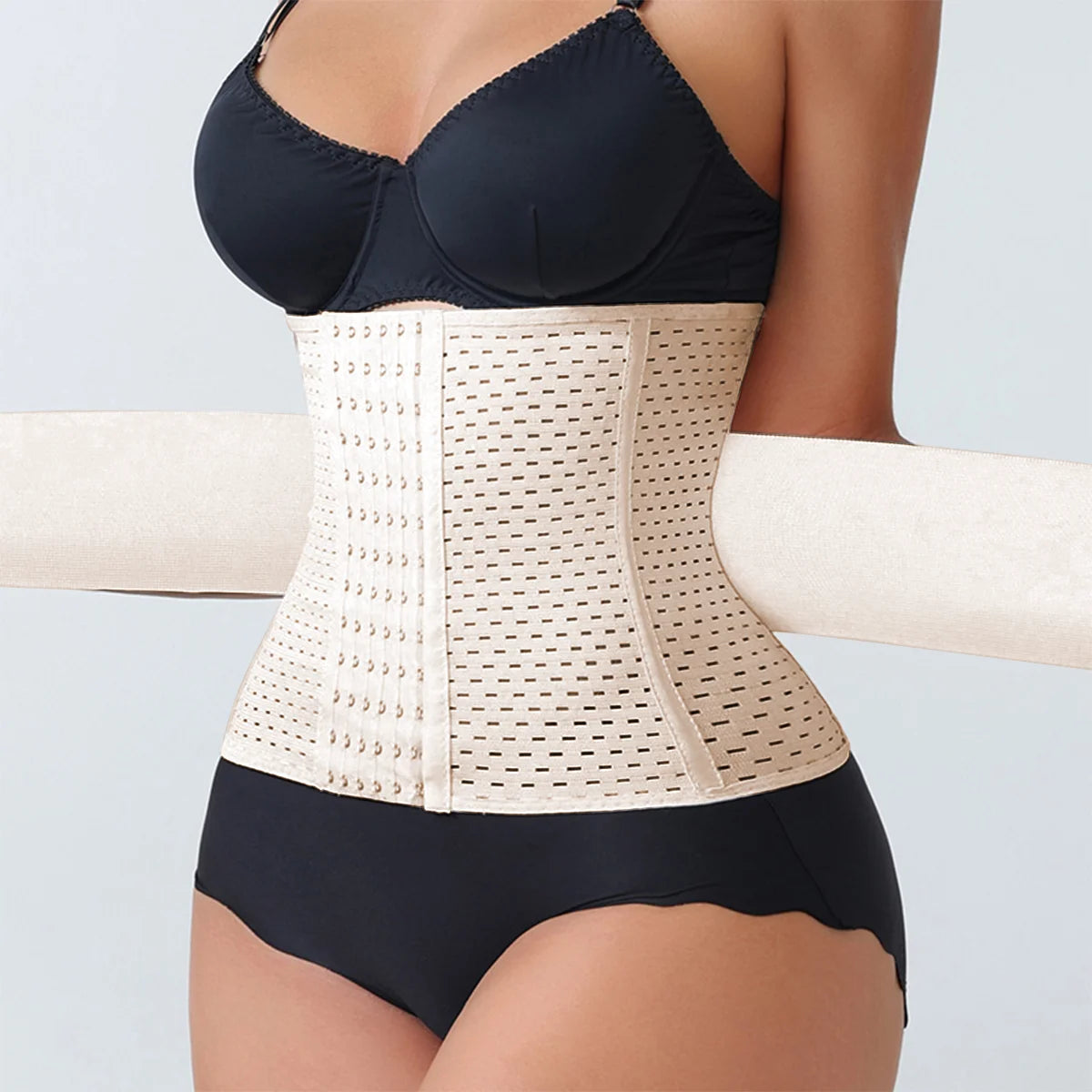 Adjustable Waist Trainer for Women — Double Belt Neoprene Corset with Zipper for Tummy Control & Back Support